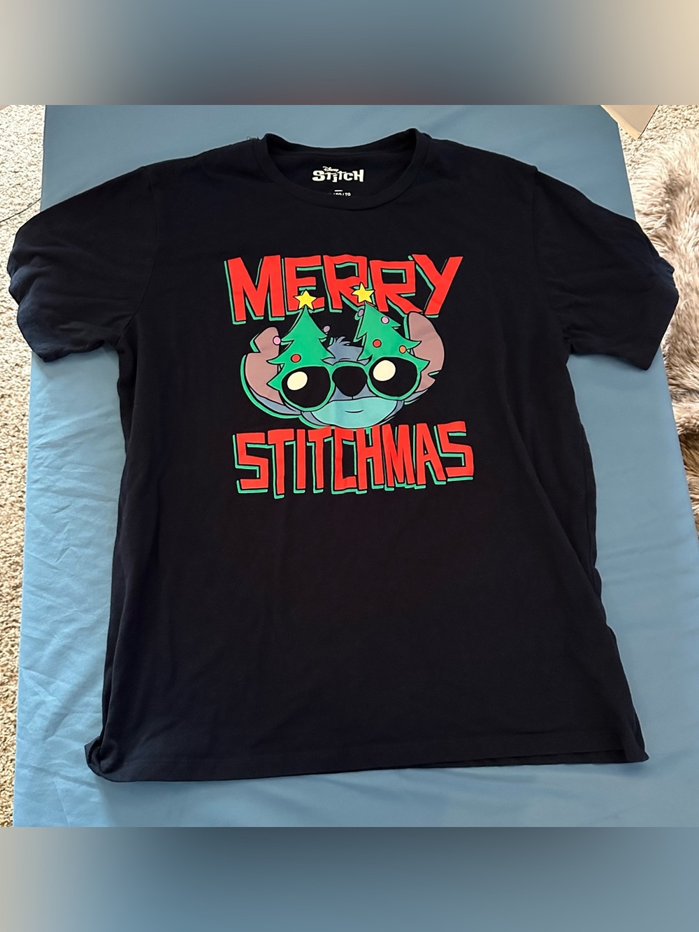 Disney Black 'Merry Stitchmas' Graphic Holiday Tee
